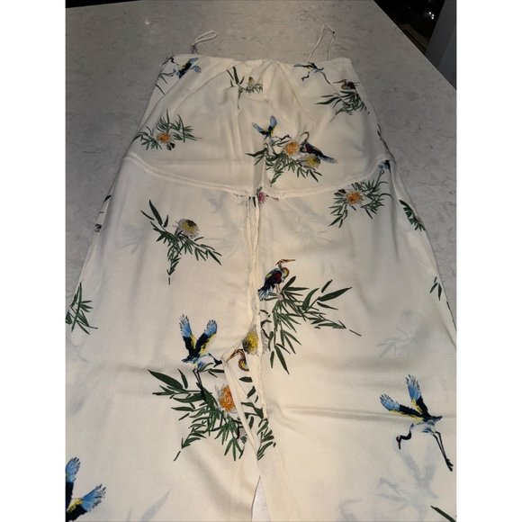 Zara Trafaluc Cream Bird and Flower Print Jumpsuit - Medium - Picture 3 of 5